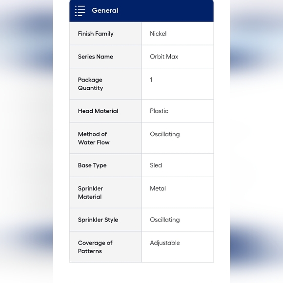 Oscillating Sled Lawn Sprinkler - Silver and Blue - Picture 3 of 4